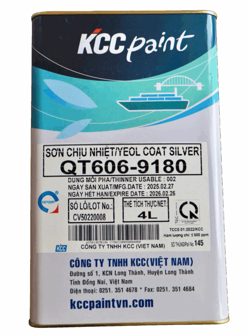 Sơn chịu nhiệt 600 độ màu bạc QT606-9180