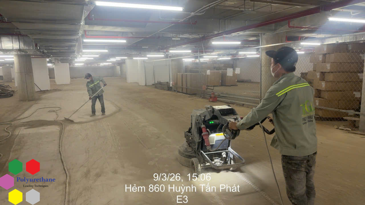 Thi công sơn Epoxy sàn hầm