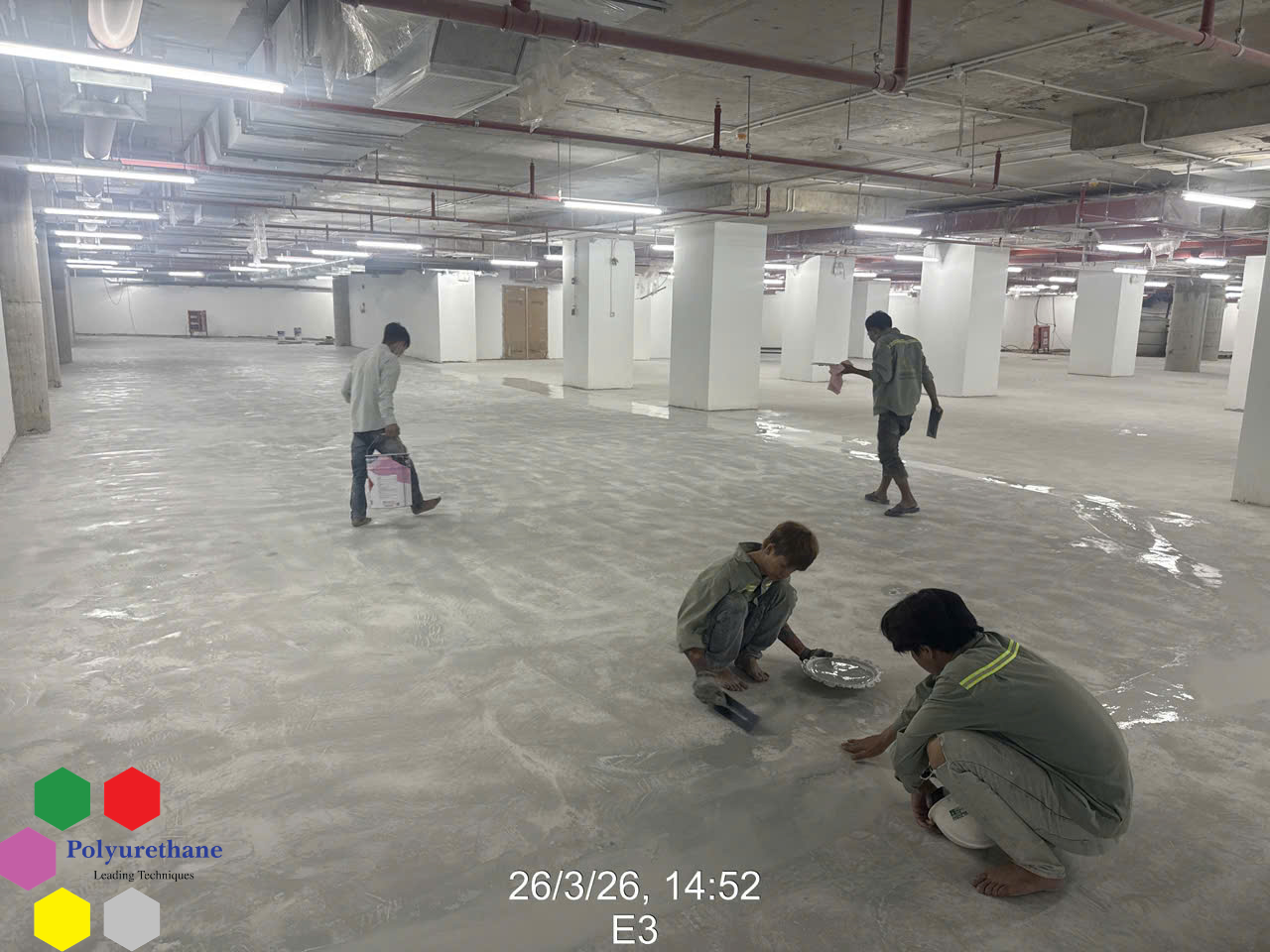 Thi công sơn Epoxy sàn hầm