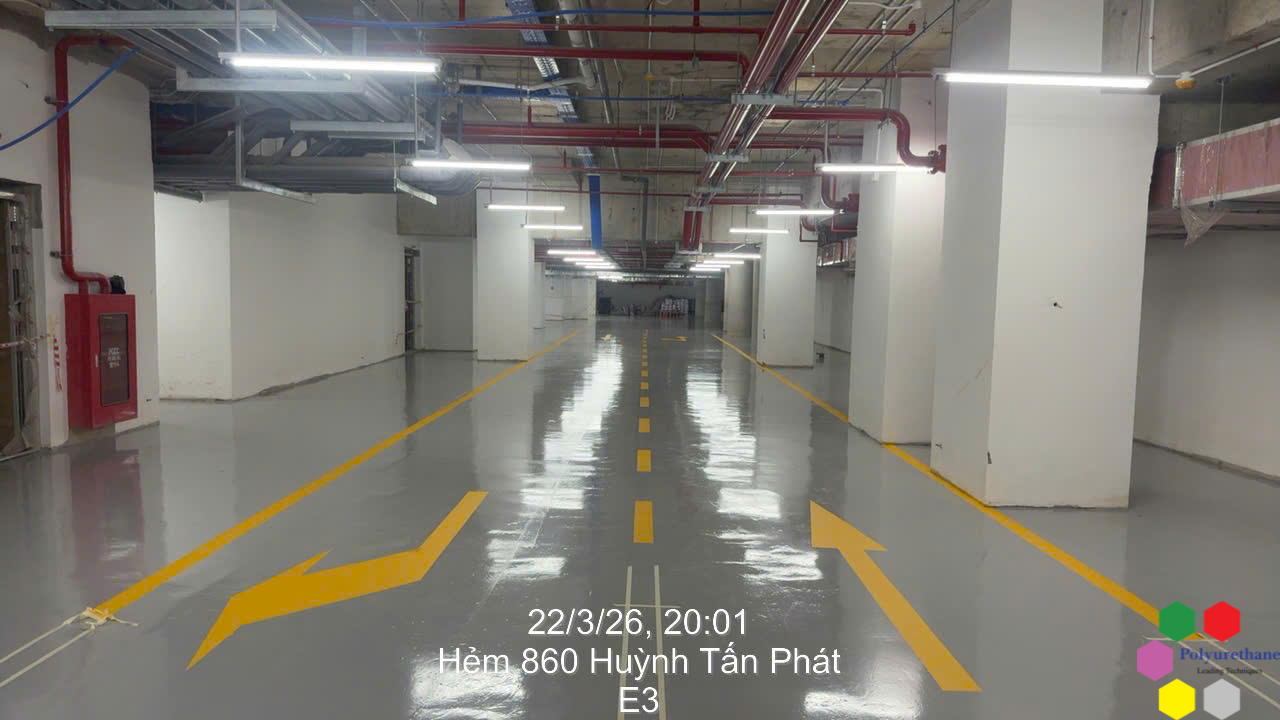 Thi công sơn Epoxy sàn hầm